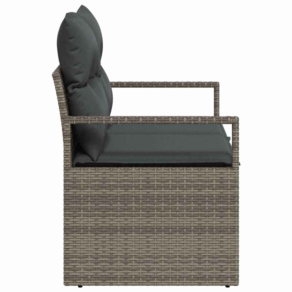 Hagemøbelsofa med pute Grå 120 x 62 x 69cm polyrotting
