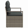 Hagemøbelsofa med pute Grå 120 x 62 x 69cm polyrotting