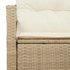 Hagemøbelsofa med pute Beige 120 x 62 x 69cm polyrotting