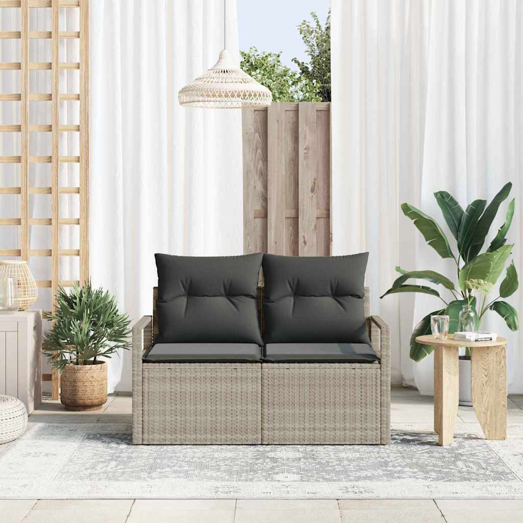 Hagemøbelsofa med pute Grå 120 x 62 x 69cm polyrotting