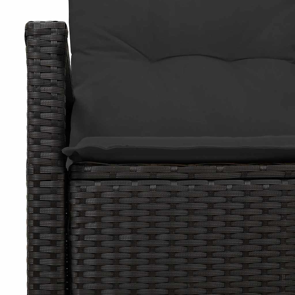 Hagemøbelsofa med pute Svart 120 x 62 x 69cm polyrotting