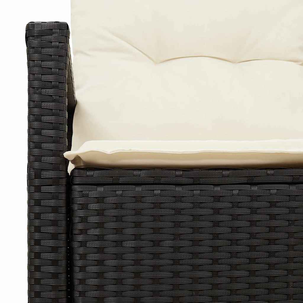 Hagemøbelsofa Svart 120 x 62 x 69cm polyrotting