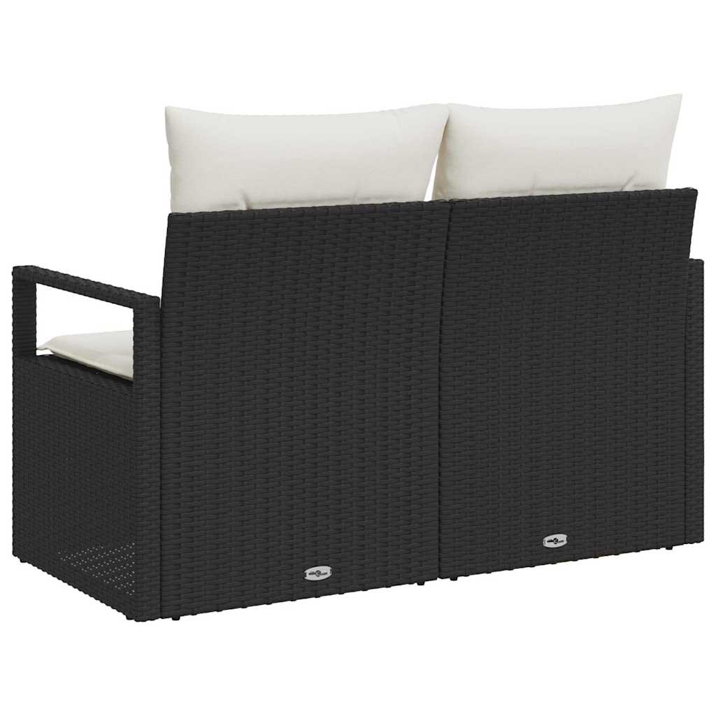 Hagemøbelsofa Svart 120 x 62 x 69cm polyrotting