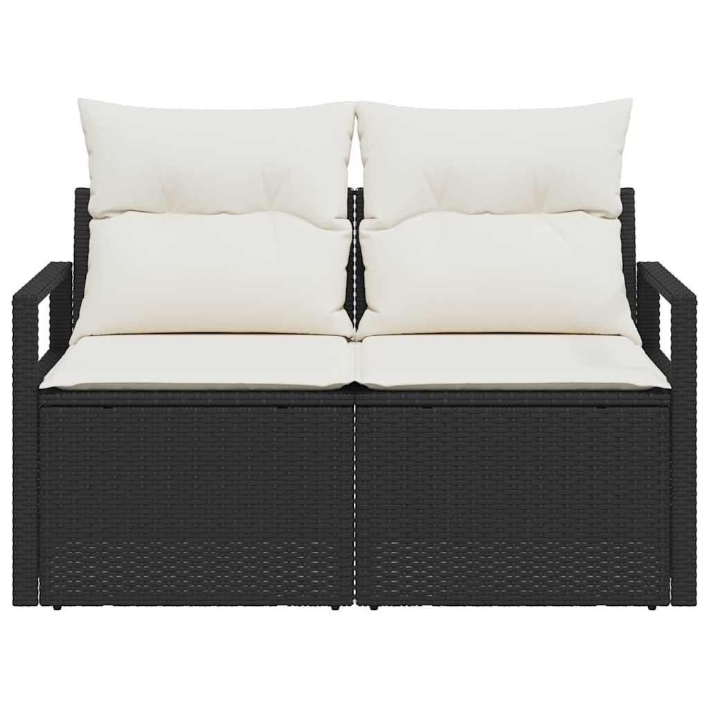 Hagemøbelsofa Svart 120 x 62 x 69cm polyrotting