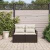Hagemøbelsofa med pute Brun 120 x 62 x 69cm polyrotting