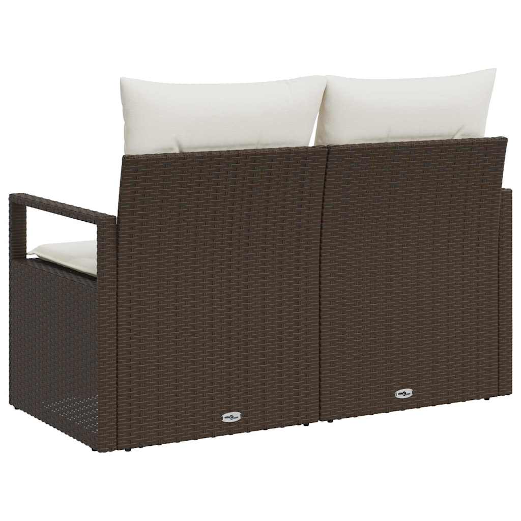 Hagemøbelsofa med pute Brun 120 x 62 x 69cm polyrotting