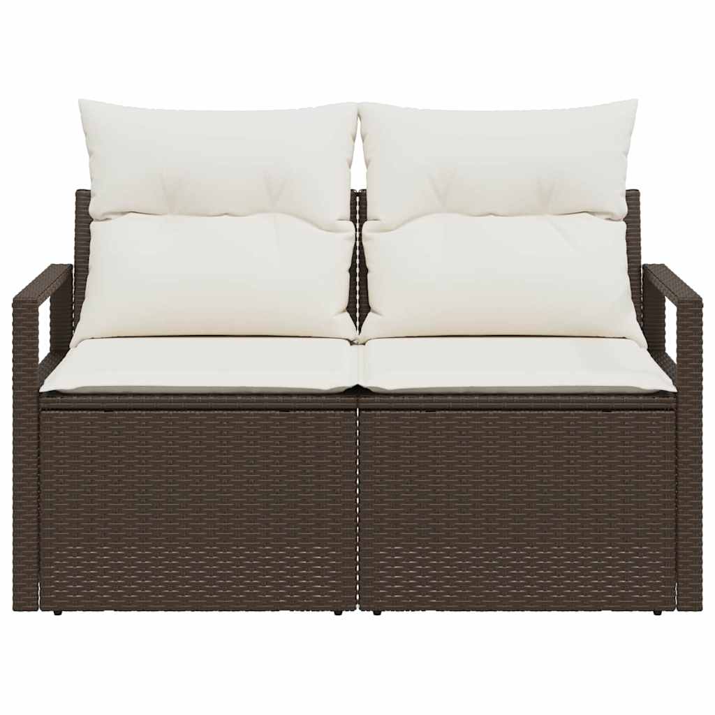 Hagemøbelsofa med pute Brun 120 x 62 x 69cm polyrotting