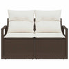 Hagemøbelsofa med pute Brun 120 x 62 x 69cm polyrotting