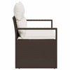 Hagemøbelsofa med pute Brun 120 x 62 x 69cm polyrotting
