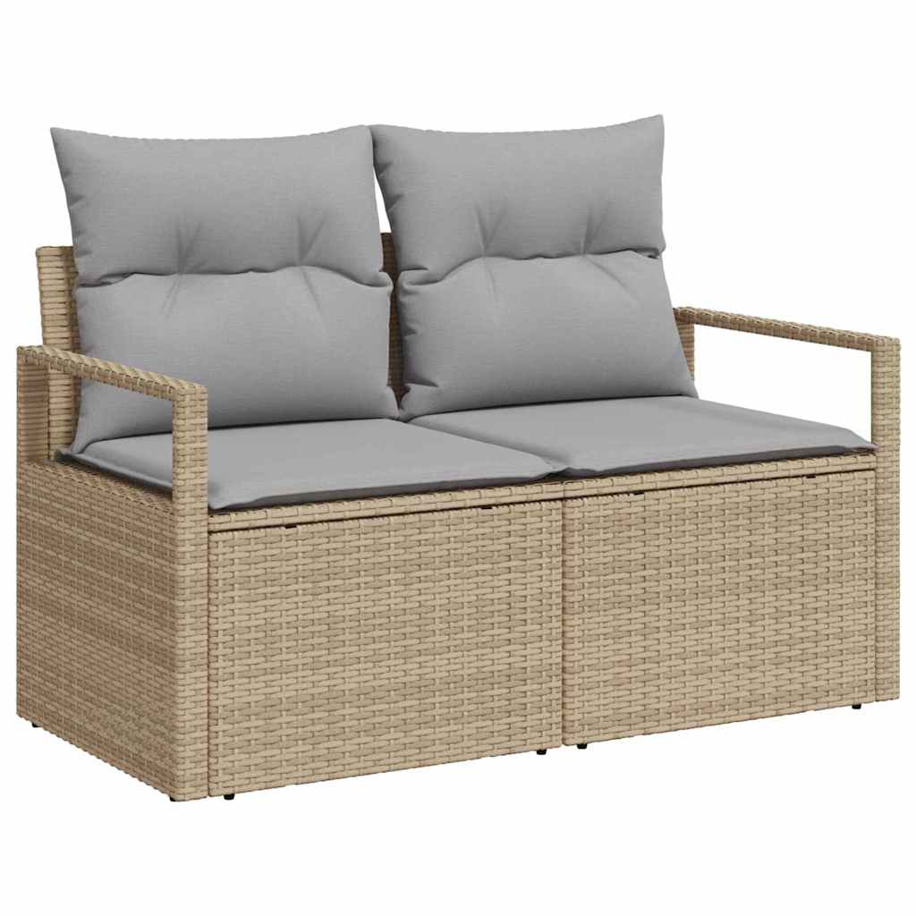 Hagemøbelsofa med pute Beige 120 x 62 x 69cm polyrotting