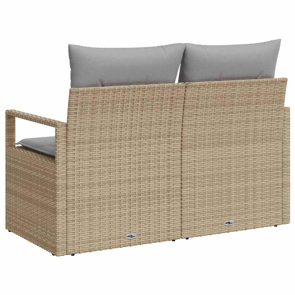 Hagemøbelsofa med pute Beige 120 x 62 x 69cm polyrotting
