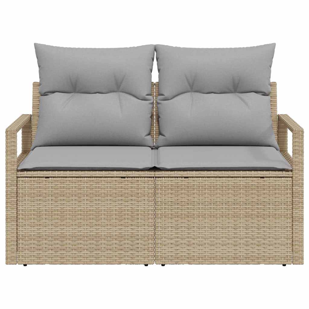Hagemøbelsofa med pute Beige 120 x 62 x 69cm polyrotting