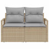 Hagemøbelsofa med pute Beige 120 x 62 x 69cm polyrotting
