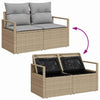 Hagemøbelsofa med pute Beige 120 x 62 x 69cm polyrotting