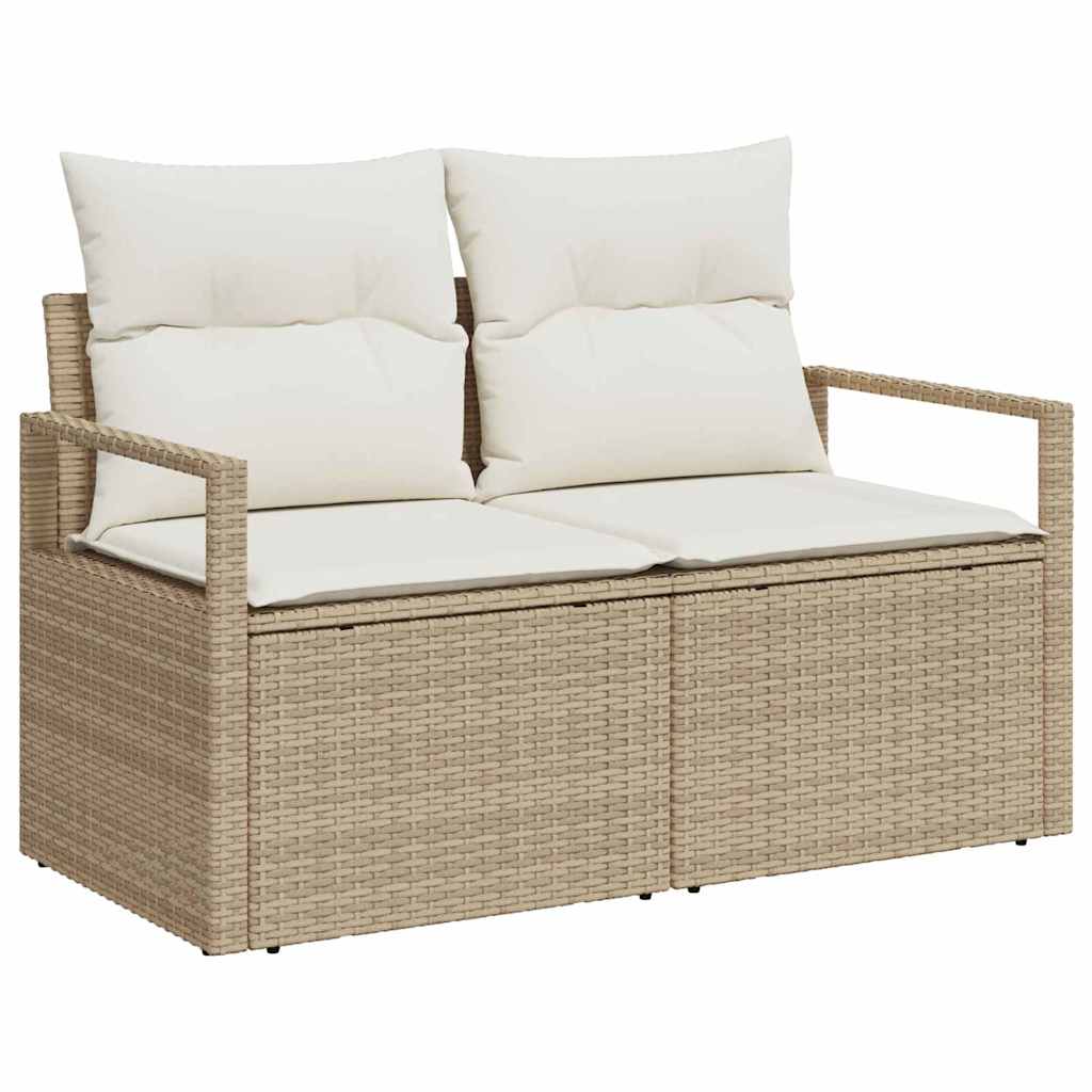 Hagemøbelsofa med pute Beige 120 x 62 x 69cm polyrotting