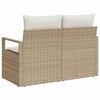 Hagemøbelsofa med pute Beige 120 x 62 x 69cm polyrotting