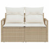 Hagemøbelsofa med pute Beige 120 x 62 x 69cm polyrotting