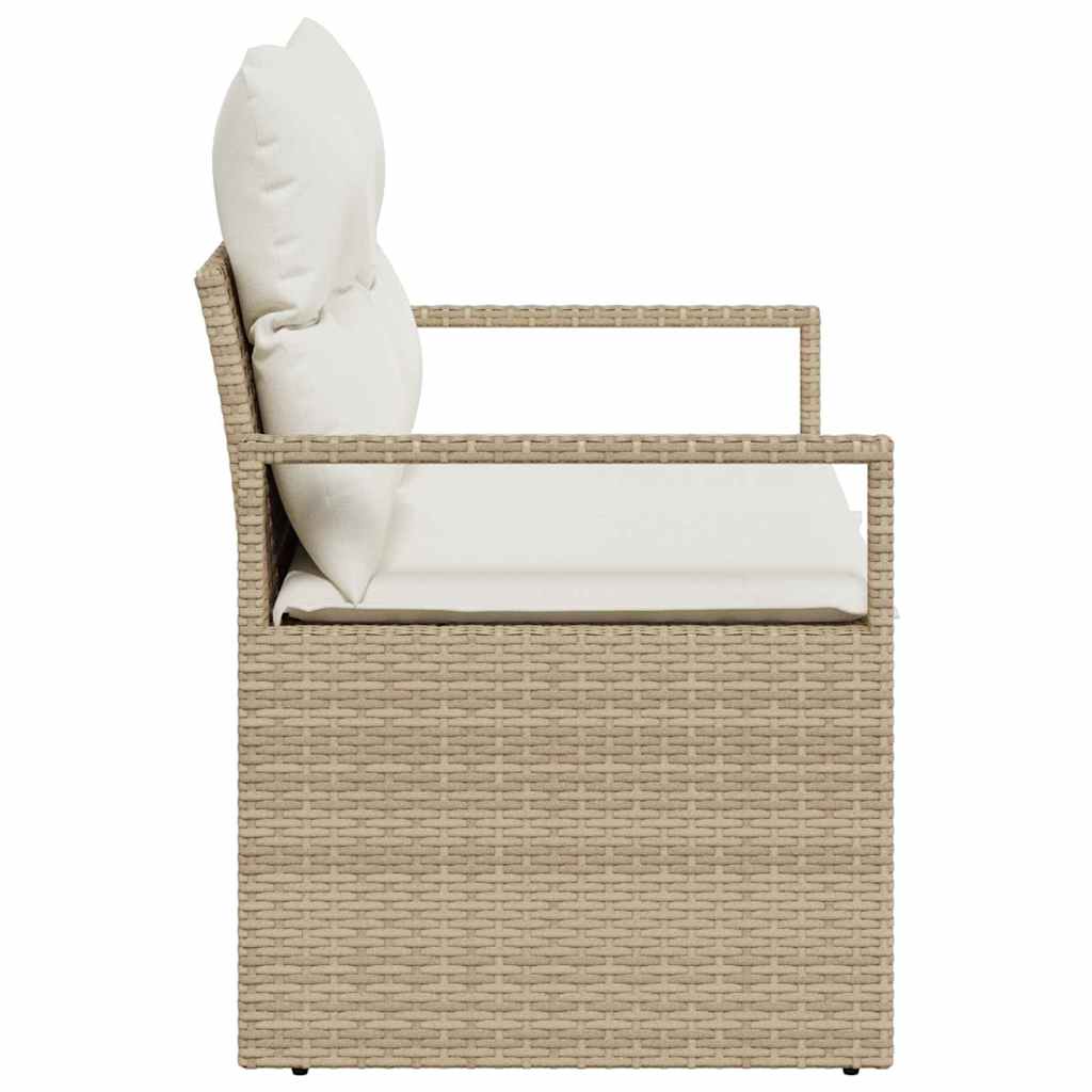 Hagemøbelsofa med pute Beige 120 x 62 x 69cm polyrotting