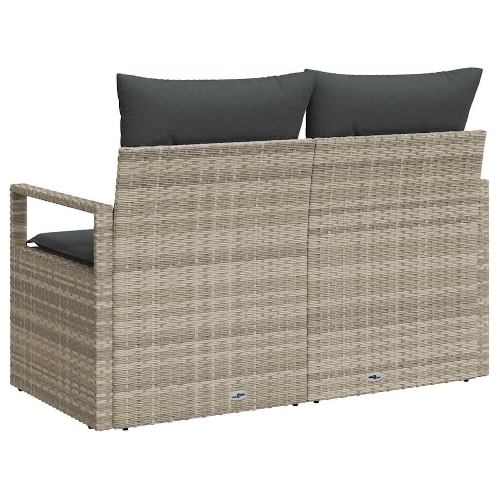 Hagemøbelsofa med pute Grå 120 x 62 x 69cm polyrotting
