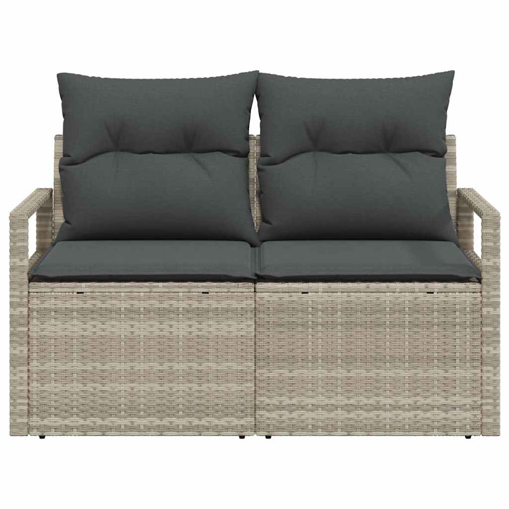 Hagemøbelsofa med pute Grå 120 x 62 x 69cm polyrotting