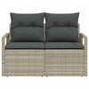 Hagemøbelsofa med pute Grå 120 x 62 x 69cm polyrotting