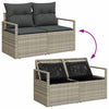 Hagemøbelsofa med pute Grå 120 x 62 x 69cm polyrotting