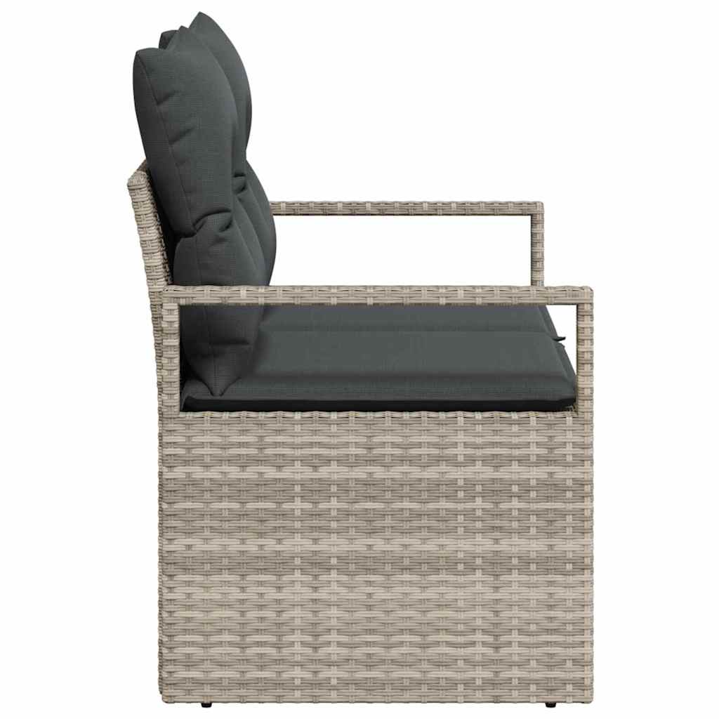 Hagemøbelsofa med pute Grå 120 x 62 x 69cm polyrotting