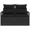 Hagemøbelsofa med pute Svart 120 x 62 x 69cm polyrotting