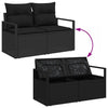 Hagemøbelsofa med pute Svart 120 x 62 x 69cm polyrotting