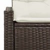 Hagemøbelsofa med pute Brun 123 x 62 x 69cm polyrotting