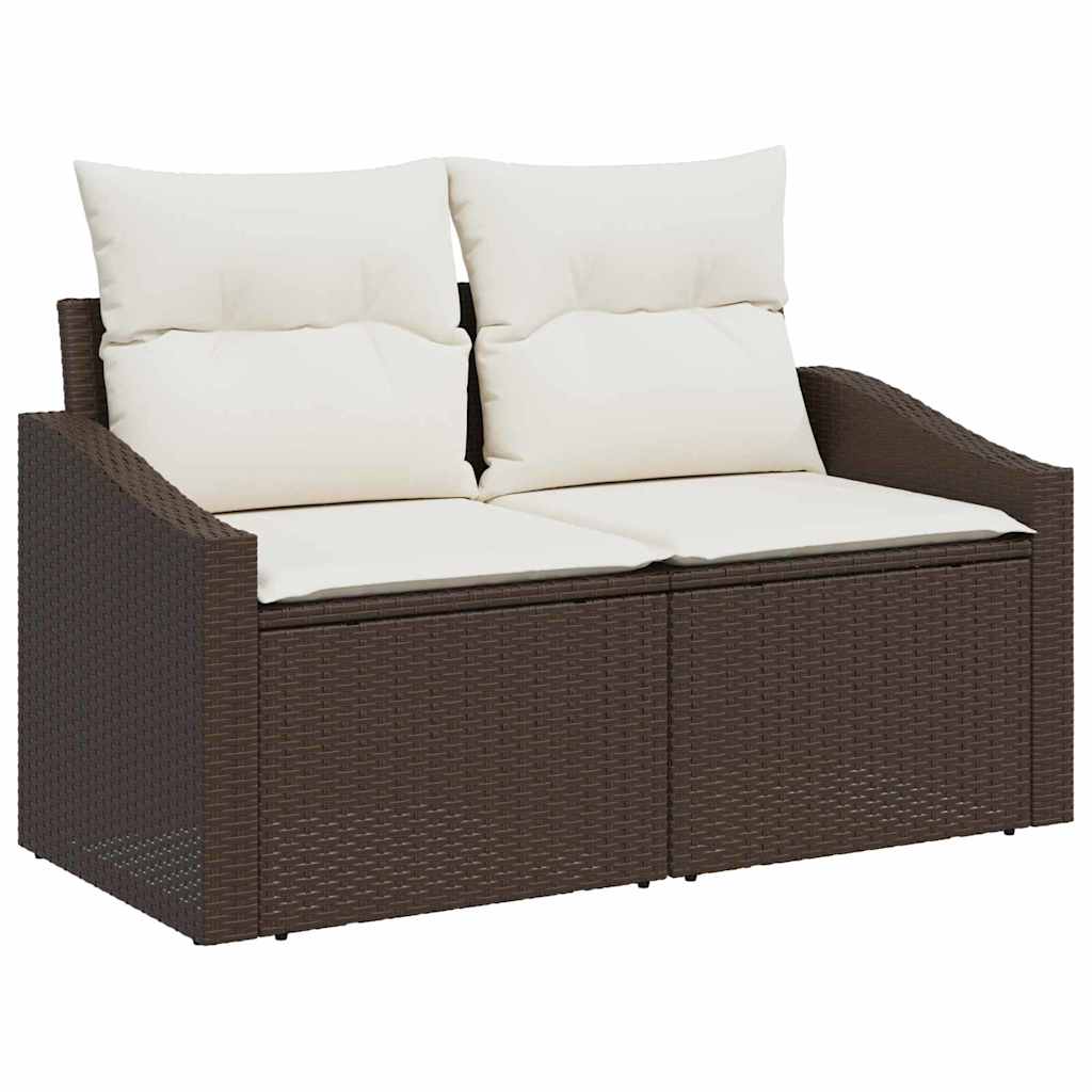 Hagemøbelsofa med pute Brun 123 x 62 x 69cm polyrotting