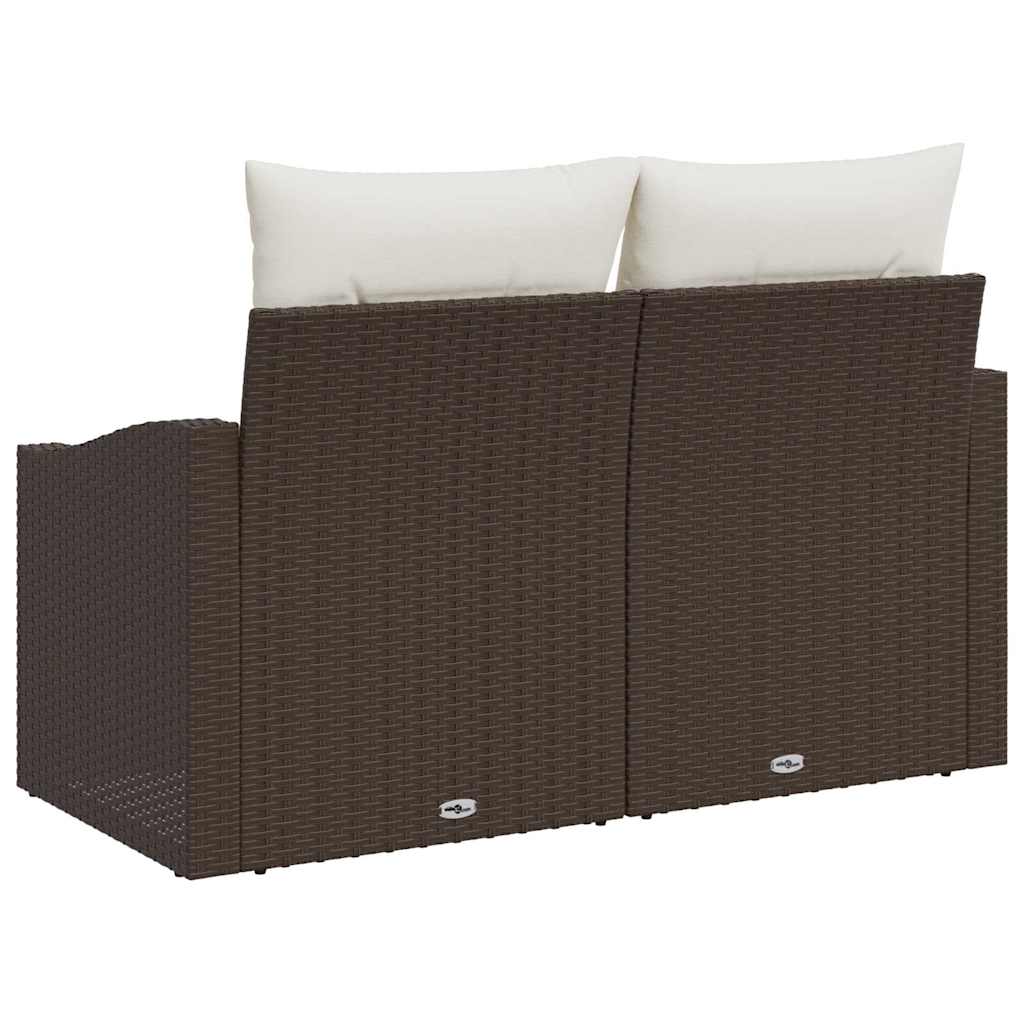 Hagemøbelsofa med pute Brun 123 x 62 x 69cm polyrotting