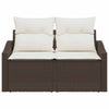 Hagemøbelsofa med pute Brun 123 x 62 x 69cm polyrotting