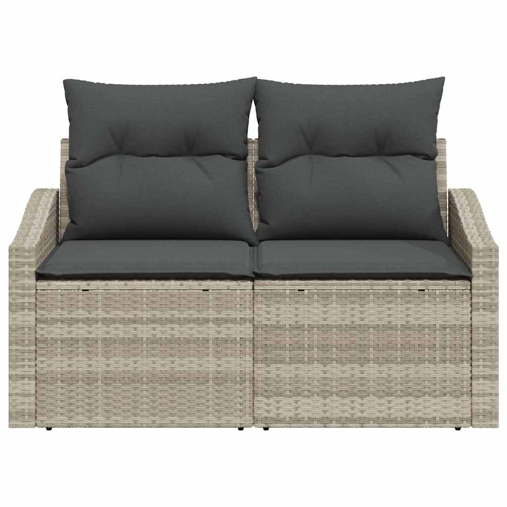 Hagemøbelsofa med pute Grå 123 x 62 x 69cm polyrotting
