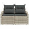 Hagemøbelsofa med pute Grå 123 x 62 x 69cm polyrotting