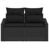 Hagemøbelsofa med pute Svart 123 x 62 x 69cm polyrotting