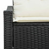 Hagemøbelsofa med pute Svart 123 x 62 x 69cm polyrotting