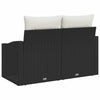 Hagemøbelsofa med pute Svart 123 x 62 x 69cm polyrotting