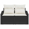Hagemøbelsofa med pute Svart 123 x 62 x 69cm polyrotting