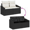 Hagemøbelsofa med pute Svart 123 x 62 x 69cm polyrotting