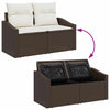 Hagemøbelsofa med pute Brun 123 x 62 x 69cm polyrotting