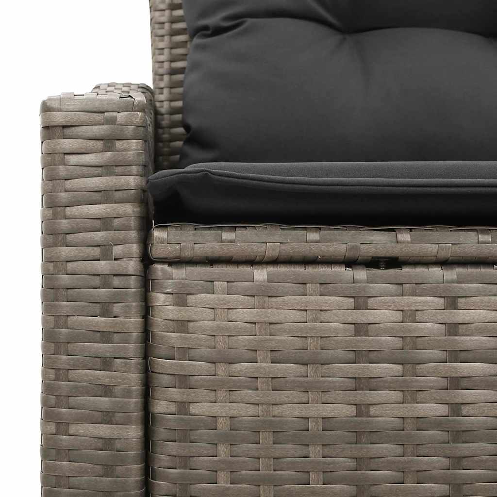 Hagemøbelsofa med pute Grå 123 x 62 x 69cm polyrotting