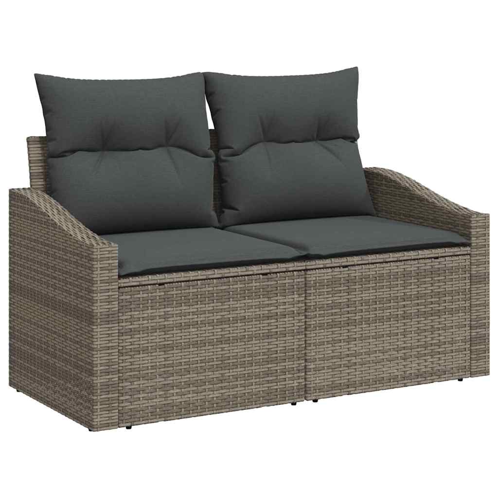 Hagemøbelsofa med pute Grå 123 x 62 x 69cm polyrotting