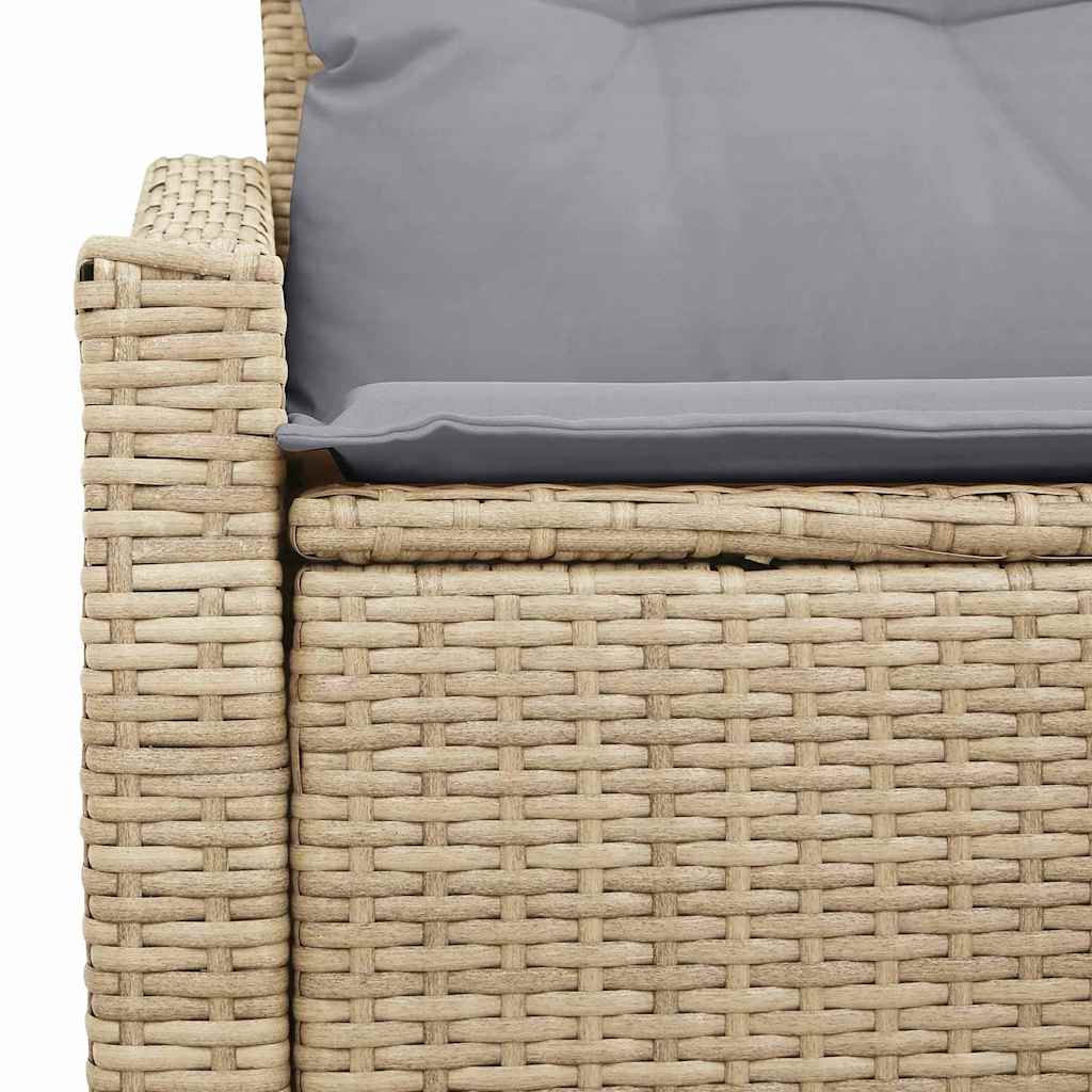 Hagemøbelsofa med pute Beige 123 x 62 x 69cm polyrotting