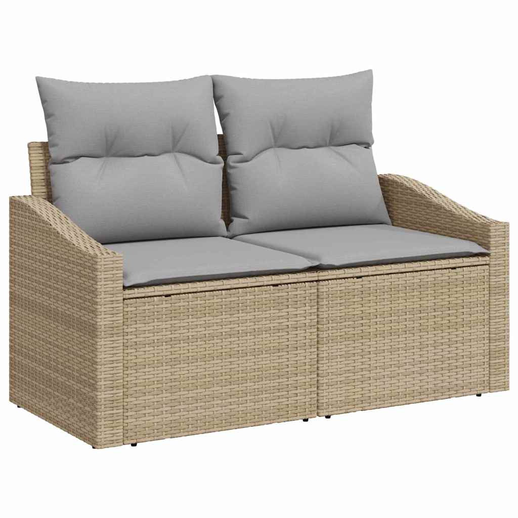 Hagemøbelsofa med pute Beige 123 x 62 x 69cm polyrotting