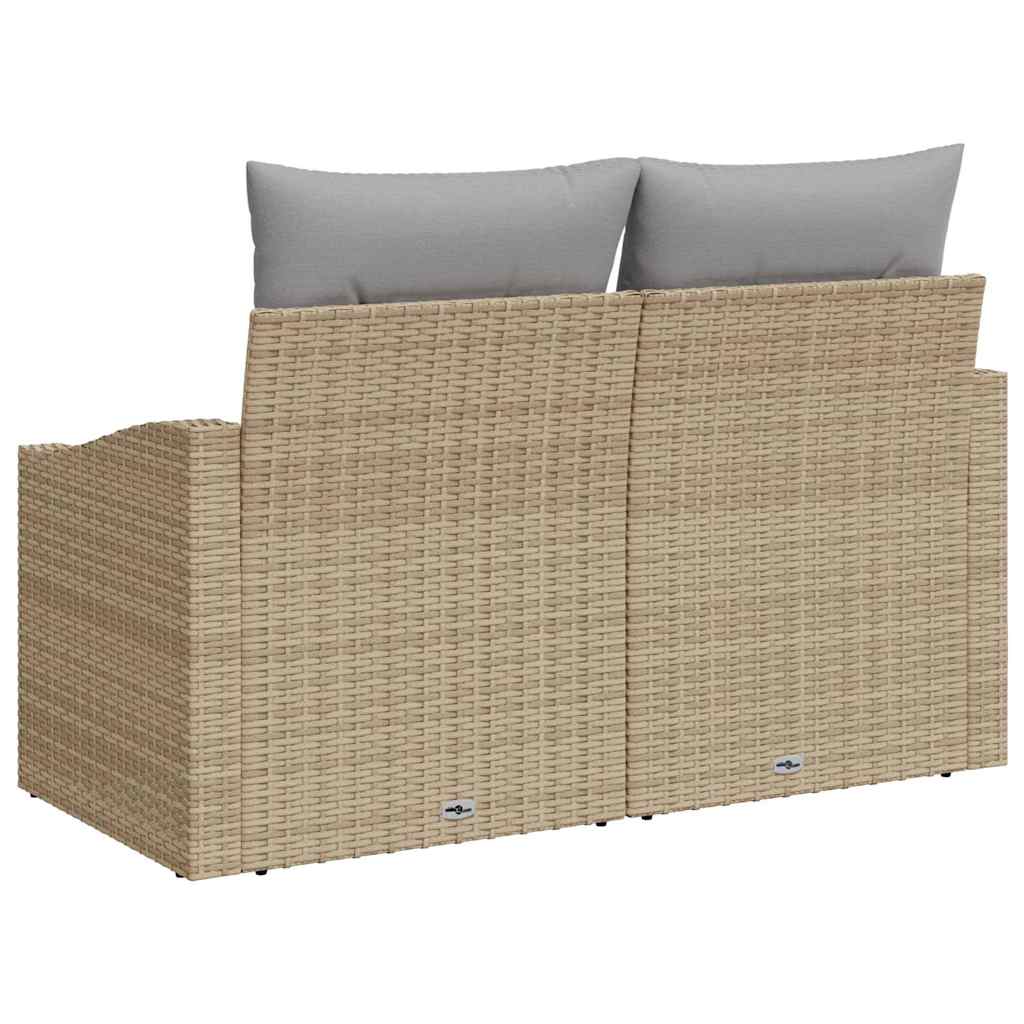 Hagemøbelsofa med pute Beige 123 x 62 x 69cm polyrotting