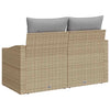 Hagemøbelsofa med pute Beige 123 x 62 x 69cm polyrotting
