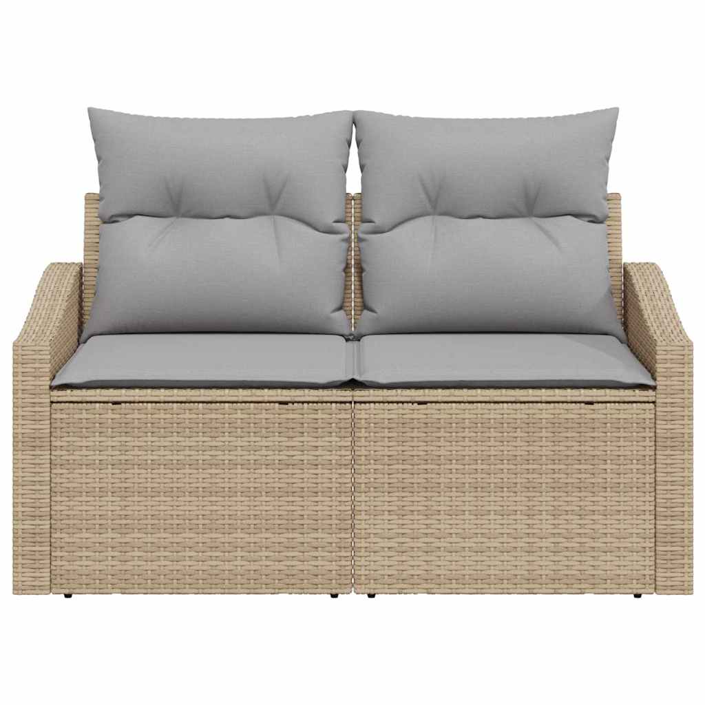 Hagemøbelsofa med pute Beige 123 x 62 x 69cm polyrotting