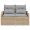 Hagemøbelsofa med pute Beige 123 x 62 x 69cm polyrotting