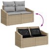 Hagemøbelsofa med pute Beige 123 x 62 x 69cm polyrotting